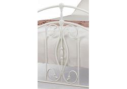 4ft6 Ornate, Detailed White Gloss Metal Bed Frame 2